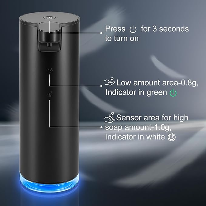 LAOPAO Rechargeable Automatic Foaming Soap Dispenser - Stainless Steel Touchless 9oz Foam Soap Dispenser for Bathroom and Kitchen - Xmas Gift