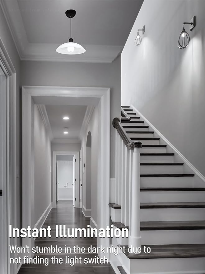 TORCHSTAR LED Motion Sensor Light Bulb, UL FCC DOE Listed, 9W (60W Eqv) 900LM, E26 Base, A19 Motion Activated LED Light Bulb for Laundry, Basement, Hallway, Closet, 6000K Pure White, Pack of 2