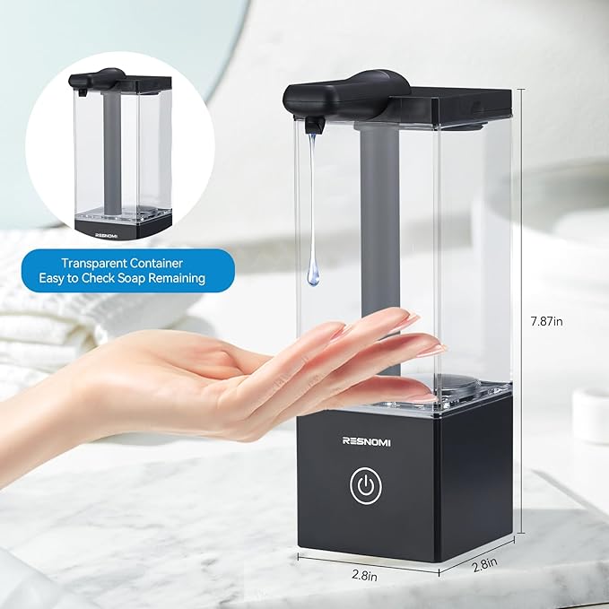 Automatic Soap Dispenser,Touchless Dish Soap Dispenser,16.5oz/490mL Wall Mounted,USB Rechargeable,3 Adjustable Soap Dispensing Levels,Liquid Hand Dispenser for Bathroom,Kitchen,Office(Black)