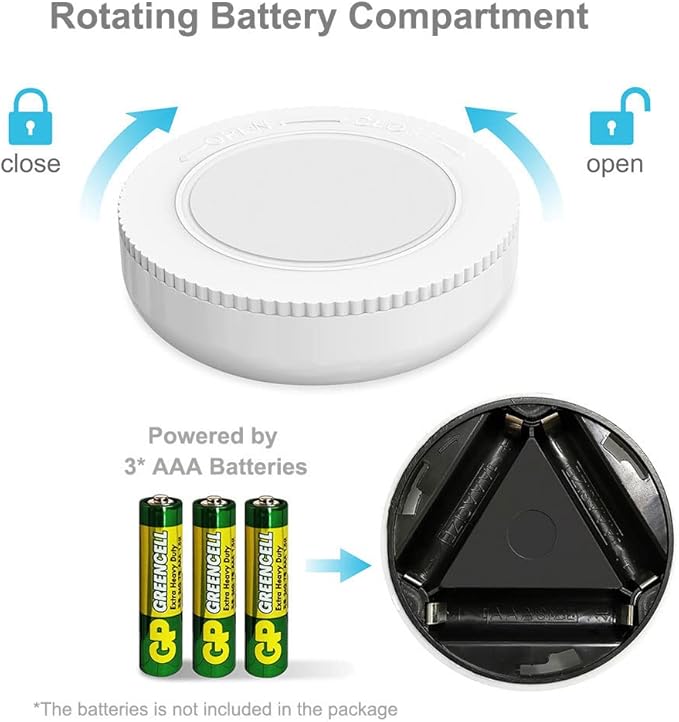 Tap Light 6 Pack Portable LED Puck Touch Night Lights - Battery Operated Under Cabinet Lighting for Kitchen, Closet, Classroom, Indoor & Outdoor