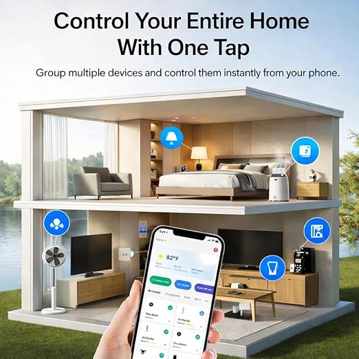 Compact Smart Plug, Works with Alexa & Google Assistant, Smart Life App & Voice Control, Energy Monitoring, Timer Scheduling, No Hub Required, App Remote Control, 2.4 GHz WiFi Outlet, 2-Pack
