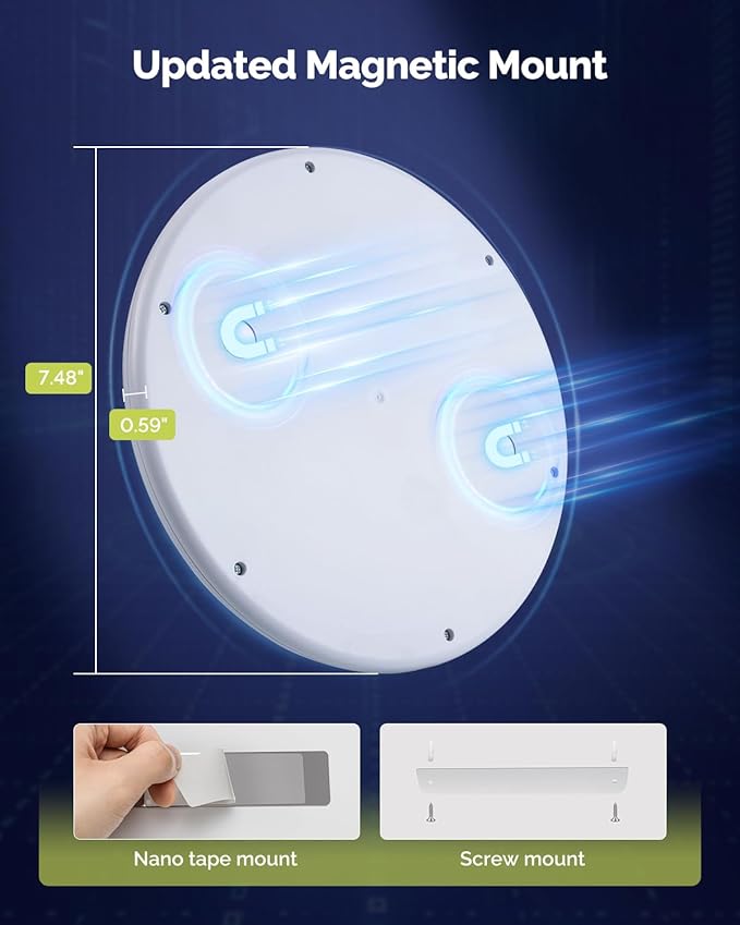 7.48" Battery Operated Ceiling Light with Remote, Rechargeable Shower Light Waterproof, Wireless Motion Sensor Ceiling Lights Indoor 3000K/4500K/6500K Dimmable for Bathroom Living Room Closet