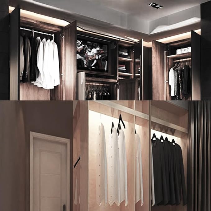 9.8ft Under Cabinet Lighting Motion Led Strip Closet Lights Battery Powered Basement Trunk Counter Bed Stair Light for Bedroom Kitchen Indoor Nature White 4000K
