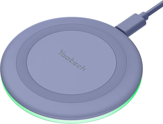 Yootech Wireless Charger,10W Max Wireless Charging Pad Compatible with iPhone 17/17 Pro/17 Pro Max/Air/16/15/14/13/SE 2022/12/11,Samsung Galaxy S25/S24/S23,for AirPods Pro 3(No AC Adapter)