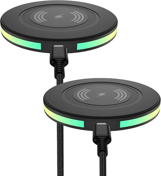 2Pack 15w Phone Wireless Charging Pad for Google Pixel 10 Pro XL 9a 9 8 8 Pro 7 pro, QI Wireless Charger Station Cargador Inalambrico for Android Samsung Galaxy S25 S24 S23 + S22 Ultra Apple iPhone