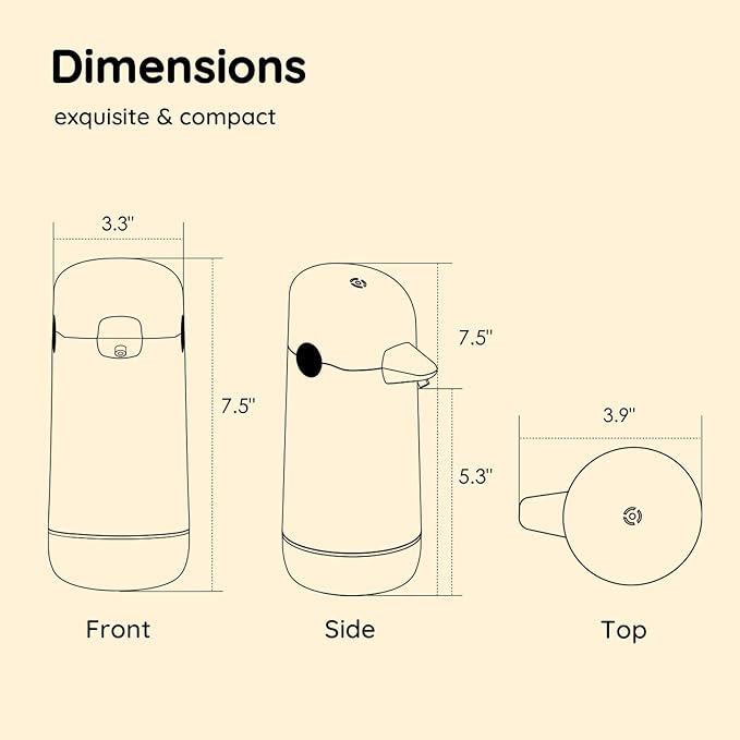 Besdor Automatic Soap Dispenser, Yellow Duck Cute Touchless Soap Dispenser, Infrared Sensor, Battery Powered, for Bathroom Kitchen