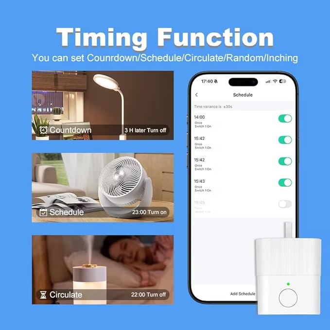 WiFi Smart USB Adapter, Mini Remote Control Switch with Tuya App, DC 5-12V Power Control, Compatible with Alexa and Google Home, White