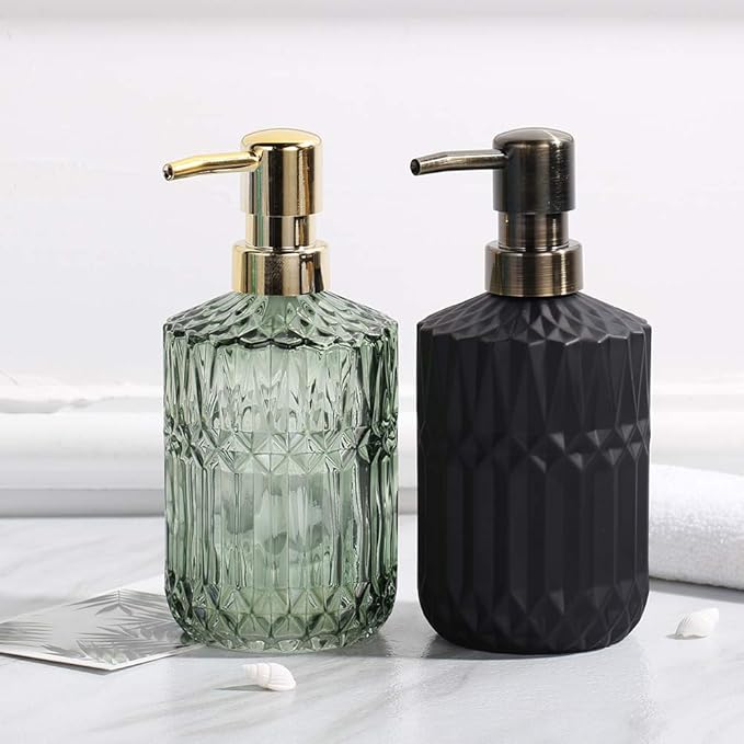 YunNasi Soap Dispenser with Pump, Refillable Liquid Hand Soap Dish Soap Dispensers for Bathroom Counter, Kitchen Sink (Green)