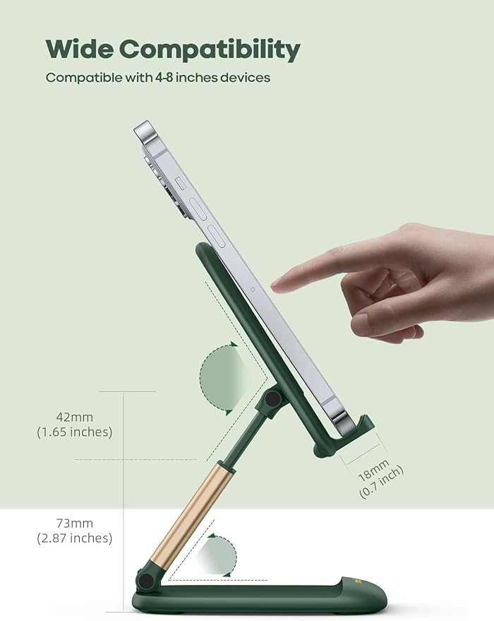 Lamicall Cell Phone Holder, Desk Accessories - Green iPhone Cellphone Stand, Office Desktop Accessories, Office Must Have, Gifts for Desk Decor, Telephone Stand