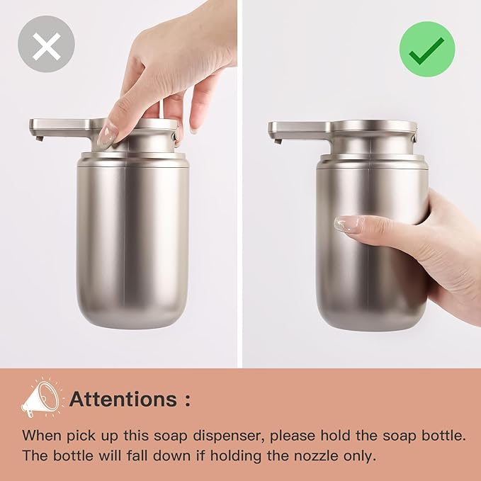 LAOPAO Automatic Soap Dispenser, Liquid Hand Soap Dispenser for Bathroom Kitchen Rechargeable Touchless Hand Soap Pump, 10oz