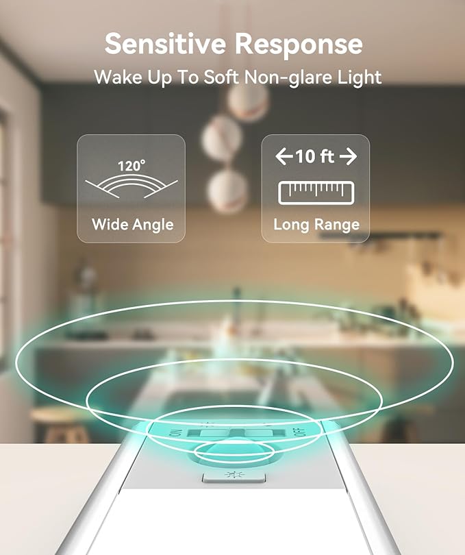 Under Cabinet Lighting, LED Motion Sensor Light Indoor, 2200mAh USB Rechargeable Closet Lights Battery Operated, Stick On Magnetic Wireless Dimmable Under Counter Lights for Kitchen(2 Pack)