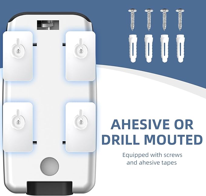 Soap Dispenser Wall Mount Adhesive Commercial Soap Dispenser 800ml No Drill Hand Sanitizer Dispenser for Bathroom Support Liquid and Gel,Black-PN9088