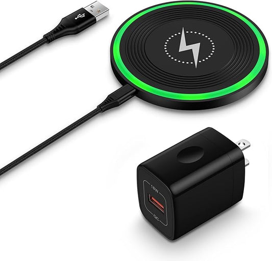 Android Wireless Charger Fast Charging Pad for Motorola Edge/Razr 2025 2024,Moto G Stylus/Power 2025,Razr 50 Ultra,Wireless Samsung Phone Charger Station 15W for Galaxy S24/S23/S22 with QC Adapter