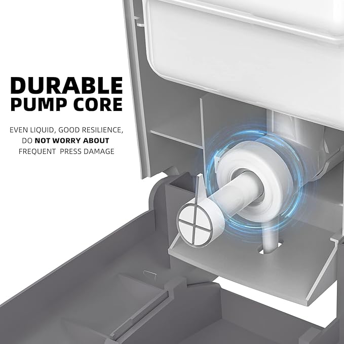 Commercial Wall Mount Soap Dispenser, Refillable ABS Plastic Manual Liquid Hand Soap Sanitizer Dispenser, 27oz (800ml) Large Capacity for Restaurant Office Public Restroom