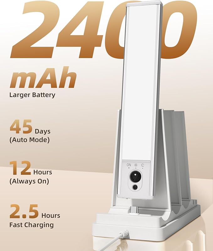 EZVALO 5-Pack Under Cabinet Lighting with Charging Station, 2400mAh Motion Sensor Light, LED Coutner Lights Wireless, 3000K Dimmable, Timer, Magnetic, with Remote Control for Kitchen, Closet, Stair