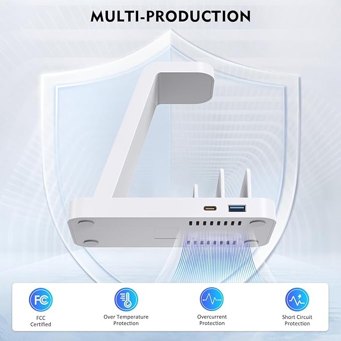 GAUOLN Wireless Charger for iPhone - 5 in 1 Charging Station for Multiple Devices Apple: Fast Wireless Charging Stand Dock for iPhone 17 16e 16 15 14 13 12 Pro Max Apple Watch Airpods(White)