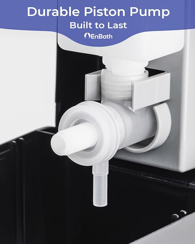 Wall Mounted Soap Dispenser with Large 34 oz. Capacity - A Black Commercial Hand Soap Dispenser or Hand Sanitizer Wall Mount Unit That Holds 25 pct More Than Other Brands - ADA Compliant
