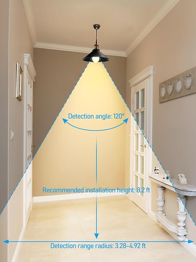 TORCHSTAR LED Motion Sensor Light Bulb, UL FCC DOE Listed, 9W (60W Eqv) 900LM, E26 Base, A19 Motion Detector Activated LED Light Bulb for Laundry Porch Basement Hallway, 3000K Warm White, Pack of 2