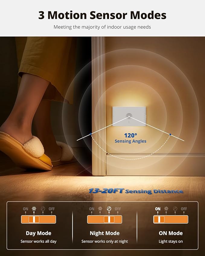 wowatt 3CCT Rechargeable Stair Lights Indoor, White Stairway Lights Indoor with Magnetic Mount, Dimmable Stair Lights Motion Sensor for Stairway, Hallway, Kitchen, Bathroom(8 Packs)