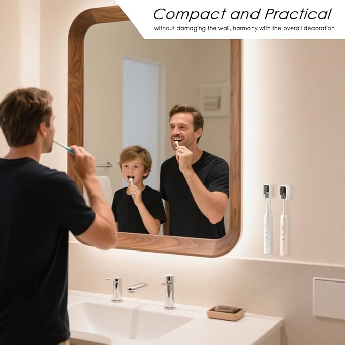 4PCS Toothbrush Holder Wall Mounted for Bathroom with Cover for Shower - Single Slot Toothbrush Dispenser Storage Organizer for Travel with Detachable Design