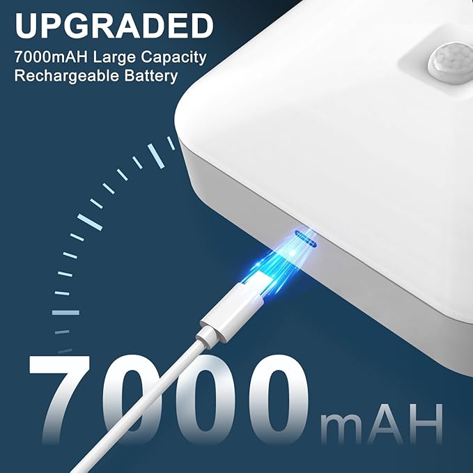 Motion Sensor Rechargeable Ceiling Light Indoor/outdoor with Remote, Wireless Battery Operated Rechargeable Sensor Light for Closet, Garage, Hallway, 3000K-6000K Battery Powered Shower Lights, 2 Pack