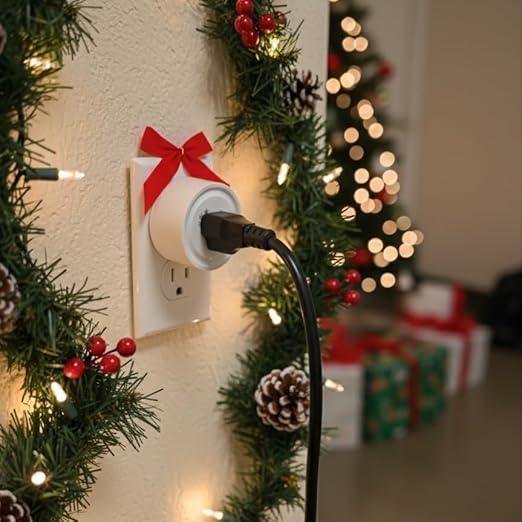 LoraTap Remote Control Outlet (Christmas Tree Light Switch): Wireless Wall Switch – 100ft Indoor Range – On/Off Outlet for Holiday Lights & Small Appliances – Pre-Programmed & No Wiring