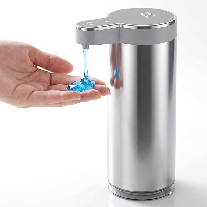 Touchless Automatic Soap Dispenser, No-Drip Pump, 0.2s Fast Sensor, USB-C Rechargeable, BPA-Free Bottle, Smudge-Resistant Stainless Steel for Kitchen & Bathroom, 10.1oz/300ml, IPX5 Water-Resistant
