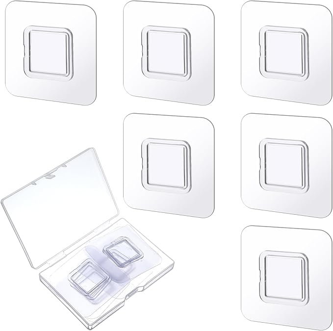 6 PCS Shower Phone Holder, Self-adhesive Sticker Replacement, Wall Mounted Replacement Sticky pads, Waterproof Phone Holder's Hook Replacements Adhesive Strip for Toothpaste Dispenser Wall Mounted