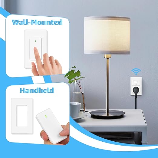 WiFi Plug with Switch,GreenCycle Smart Outlet with Remote,Compatible with Alexa and Google Home via Tuya,Compact Design,Remote Control Anywhere,15A/1500w,TUV FCC Listed(2.4G),2 Switch 1 Plug