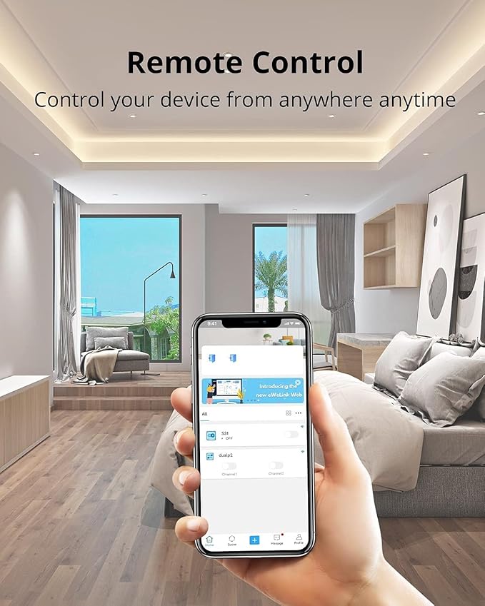 SONOFF S31 WiFi Smart Plug with Energy Monitoring, 15A Smart Outlet Timer Switch ETL Certified, Compatible with Alexa & Google Home, IFTTT Supporting, 2.4 Ghz Wi-Fi Only