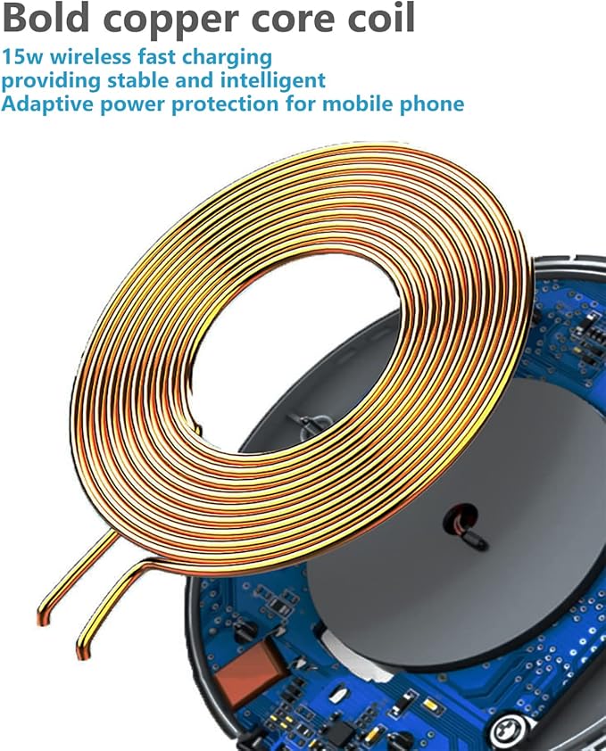 Wireless Charger for Samsung Galaxy S24/S24+S23/S23+/S22/S22+/S21/S20/S20+/S10/S9+/S9/S8/S8+/S7/Note10/Note9/Note8, 15W Wireless Charging Pad with USB-C for Samsung & iPhone Black(No AC Adapter)