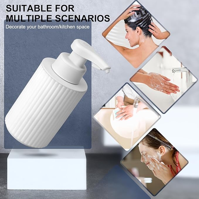 Automatic Soap Dispenser Liquid Touchless: 9oz White Plastic - Rechargeable Electric Smart Auto Hand Soap Dispenser - Dish Bathroom Kitchen