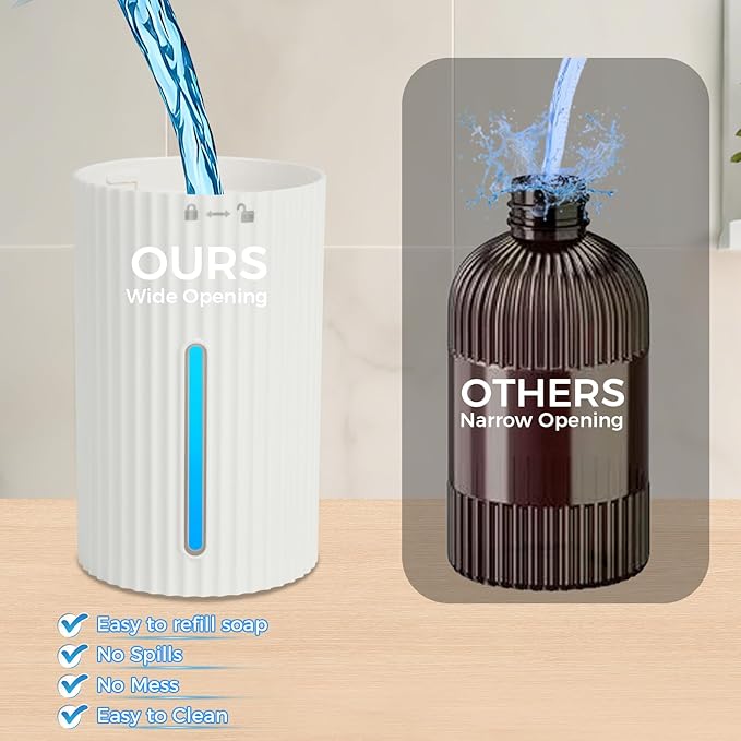 Automatic Foaming Soap Dispenser, 13.52oz/400ml Rechargeable Touchless Smart Foam Soap Dispenser, Hand Dish Soap Dispensers for Bathroom & Kitchen - Wall Mounted, 4 Adjustable Level, IPX5 Waterproof