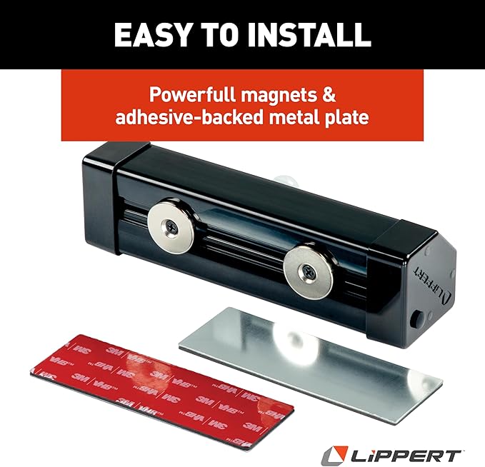 Lippert Wireless Motion-Activated LED RV Step Light with IP65 Rating, High-Strength Magnets for Magnetic Attachment, Adhesive-Backed Metal Plate, AA Batteries Not Included - 2022172335