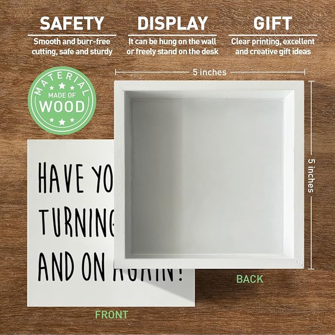 Funny Tech Support Gifts for Women Men, It Support Engineer Computer Programmer Christmas Birthday Gifts IT Office Cubicle Desk Decor Wooden Sign, Have You Tried Turning It off and on Again