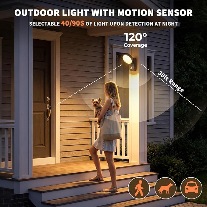 NIROSUN Motion Sensor Light, 700LM Battery Operated Remote, 10000mAh Rechargeable, 120 Days/Charge, 3 Modes, 3 Brightness, IP65 Wireless Outdoor Security Motion Light for Patio Porch Garage, 1 Pack