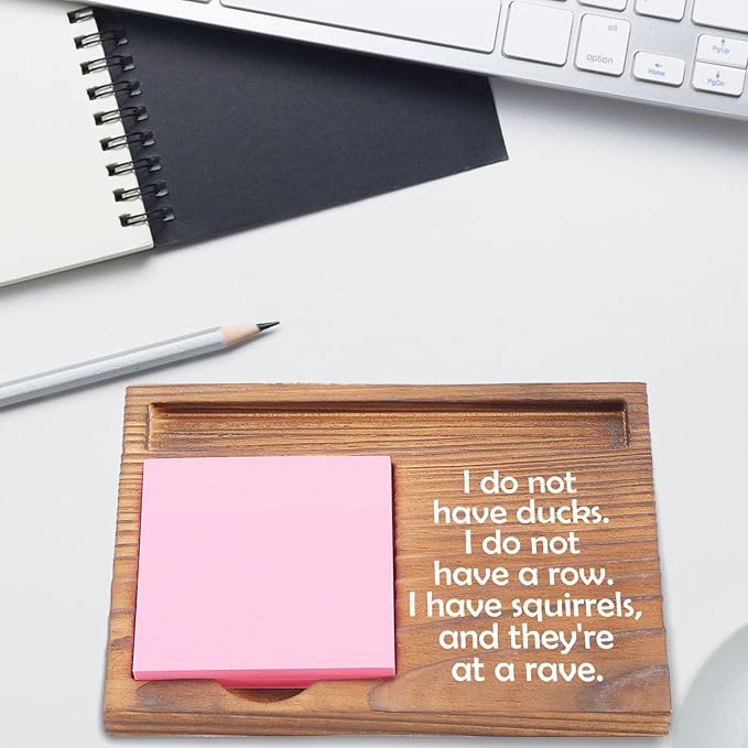 Funny Squirrel Rave Sticky Note Holder, Quirky Office Desk Organizer, Humorous Gift for Coworkers, Friends, Bosses, Self-Stick Note Pad Holders EDP124