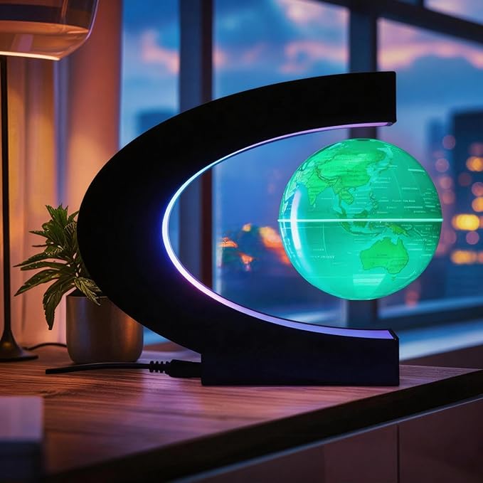 Magnetic Levitation Floating Rotating World globe for children With Colored Lamp And Touch Switch For Men Boss Cool home/Office Decor unique Gifts Or Kids Desk Tech accessories Gadget teenage Toys