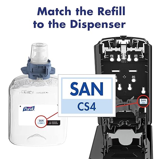 PURELL Advanced Hand Sanitizer CS4 Starter Kit, 1-1200 mL Advanced Hand Sanitizer Foam Refill + 1 CS4 White Manual Dispenser (Pack of 1) - 5192-1W