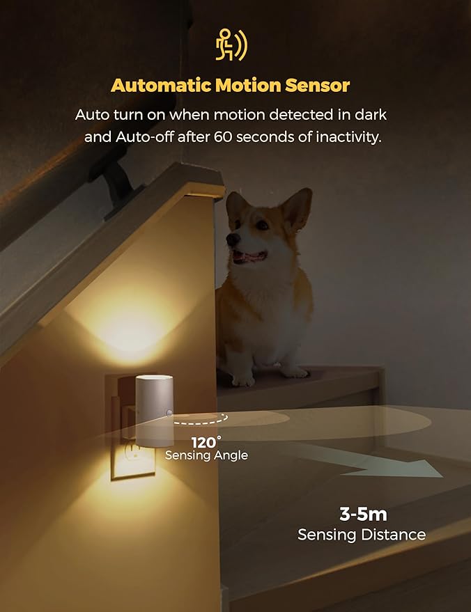 L LOHAS LED Motion Sensor Night Light Plug in, Motion Activated Night Light, 0-100LM Dimmable, Soft White 3000K, Motion Sensor Light Indoor for Bathroom Hallway Bedroom Nursery Kids Elderly [2 Pack]