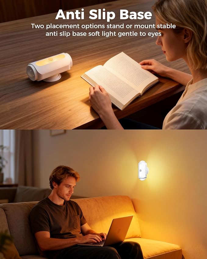 Motion Sensor Wall Light, Rechargeable Wireless Sconce Set of 2, Wireless No Hardwire 3CCT Wall Lamps, Magnetic Battery Operated Indoor Lighting for Hallway, Stairs, Bedroom, Bathroom, Closet Decor