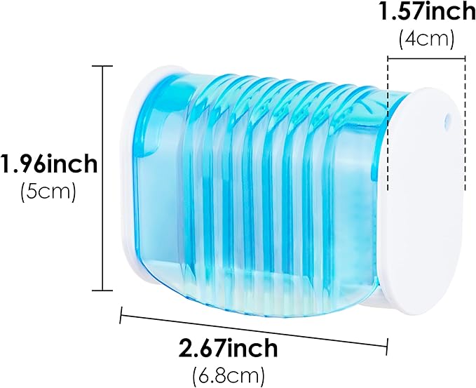 2 Pack Toothbrush Holder Wall Mounted with Cover for Bathroom, 2 Slots Toothbrush Storage Organizer for Shower, Self Adhesive Toothbrush Hanger (Blue)