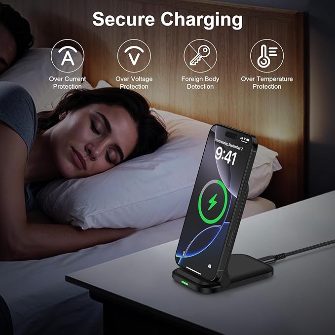 Foldable Wireless Charger Samsung Wireless Charging Station for Galaxy S26 S25 Edge S25 Ultra Plus S24 S23 S22 S21 S20 S10,15W Android Dock Charger Phone Charging Stand for Google Pixel 10 9 8
