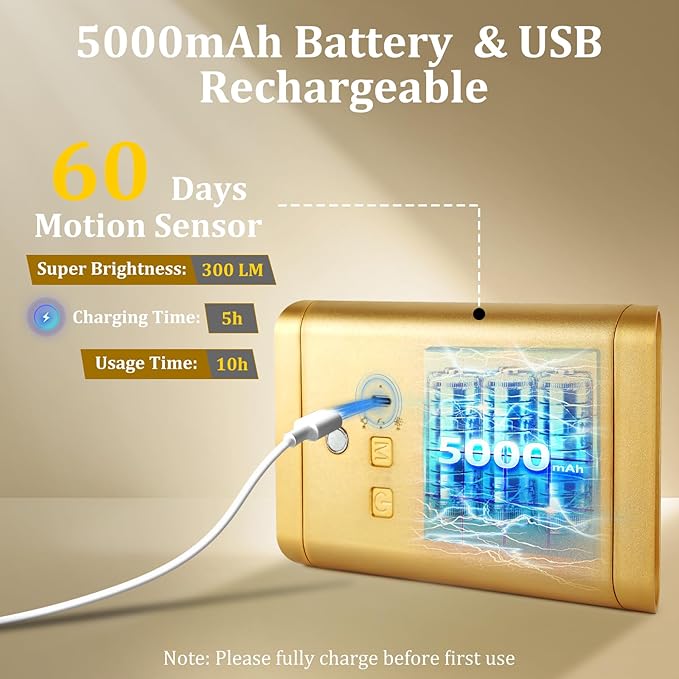 1 Pack Battery Operated Wall Sconce Light: 5000mAh Rechargeable Motion Sensor Night Light 3 Colors Wireless Sconce Magnetic Motion Sensor Stair Light Indoor LED Wall Light for Bedroom Hallway Closet