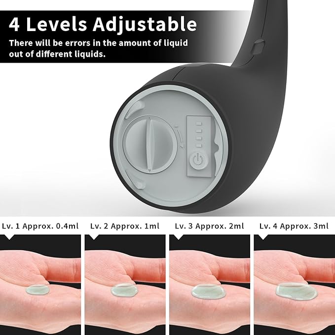 Automatic Liquid Soap Dispenser,300ML Touchless 4 Gear Adjustable,Countertop Electric Battery Operated Hand Soap Dispenser with Sensor for Bathroom,Kitchen,Office（Black）