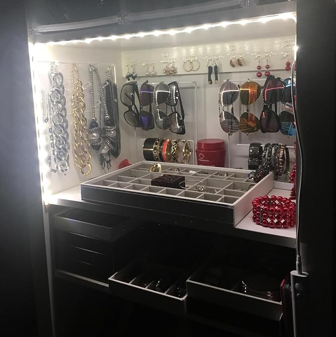 Motion Sensor Light Indoor, Closet Light Motion Sensored, Battery Operated Cabinet Led Strip Lights, 4000K White Under Cabinet Lighting, Led Lights for Bedroom, Kitchen, Stair, Shelf (3.2FT)