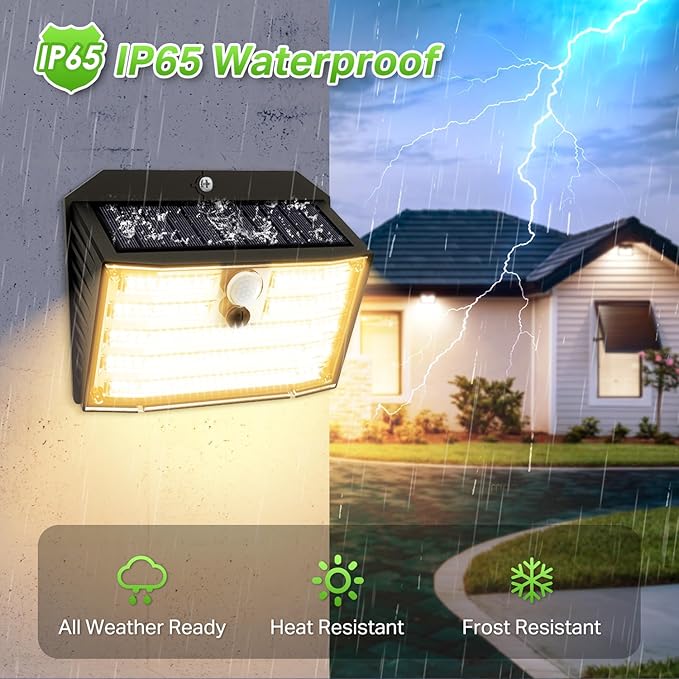 [16 Packs] Solar Motion Lights Outdoor, Ultra Bright Solar Fence Lights with Motion Sensor, IP65 Waterproof Security Light 3 Modes, 270° Lighting Angle, Wall Lights for Deck Patio Fence Garage Door