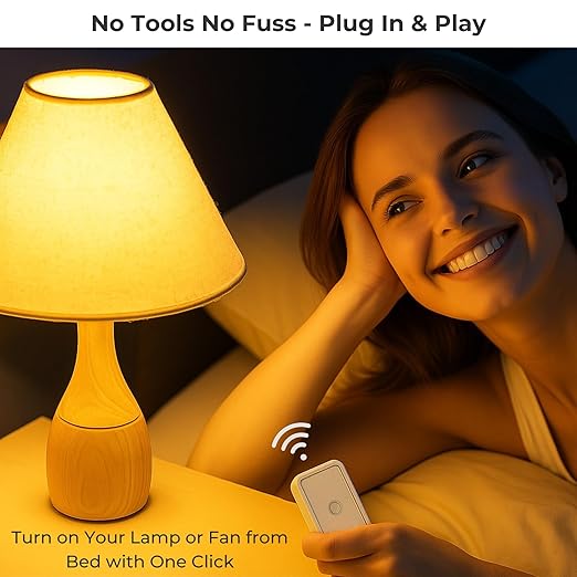 Remote Control Outlet: Wireless On Off Outlet Switch — Lamps Fans & Appliances Indoor — Renter Friendly — 100FT Range — No Wiring