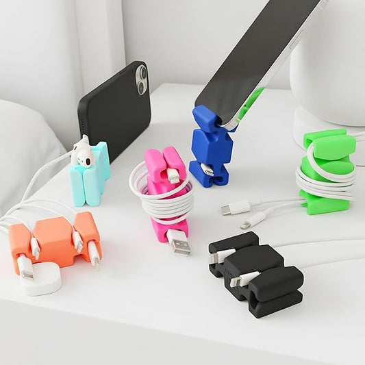 CordBrick 6PK Silicone & Steel Weighted Cord Holders for Bedside. Travel Phone Cable Organizers. Multiuse iPhone Accessories. Small Gifts for Him, College Student. Tech Gadgets for Teenagers. Assorted