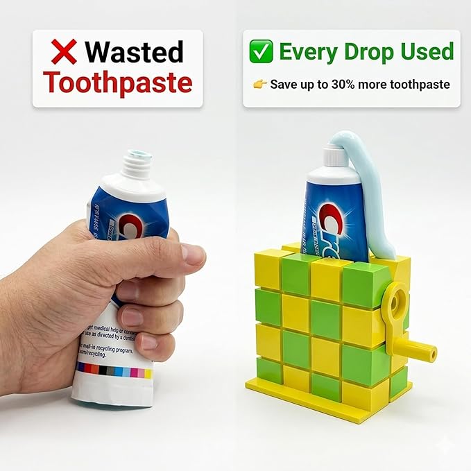 2PCS Toothpaste Squeezer for Kids - Toothpaste Dispenser for Kids - Toothpaste Holder Squeezer Stand - Toothpaste Squeezer Roller for Bathroom or Kitchen (Green, Without Hourglass)